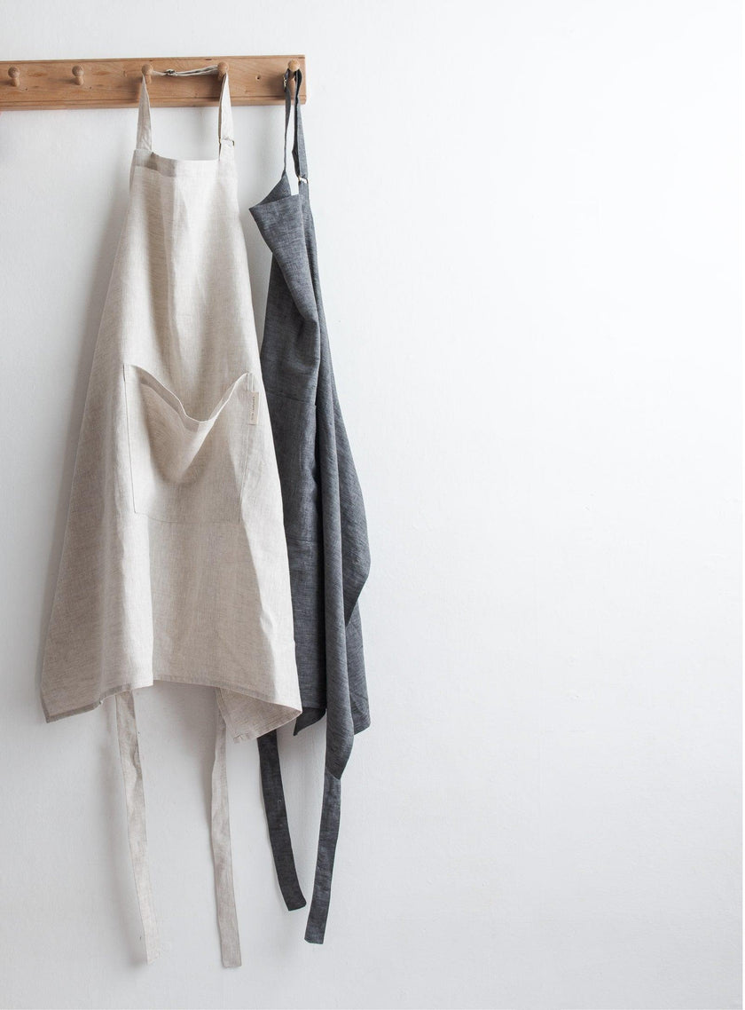 Adjustable Linen Apron - Oatmeal