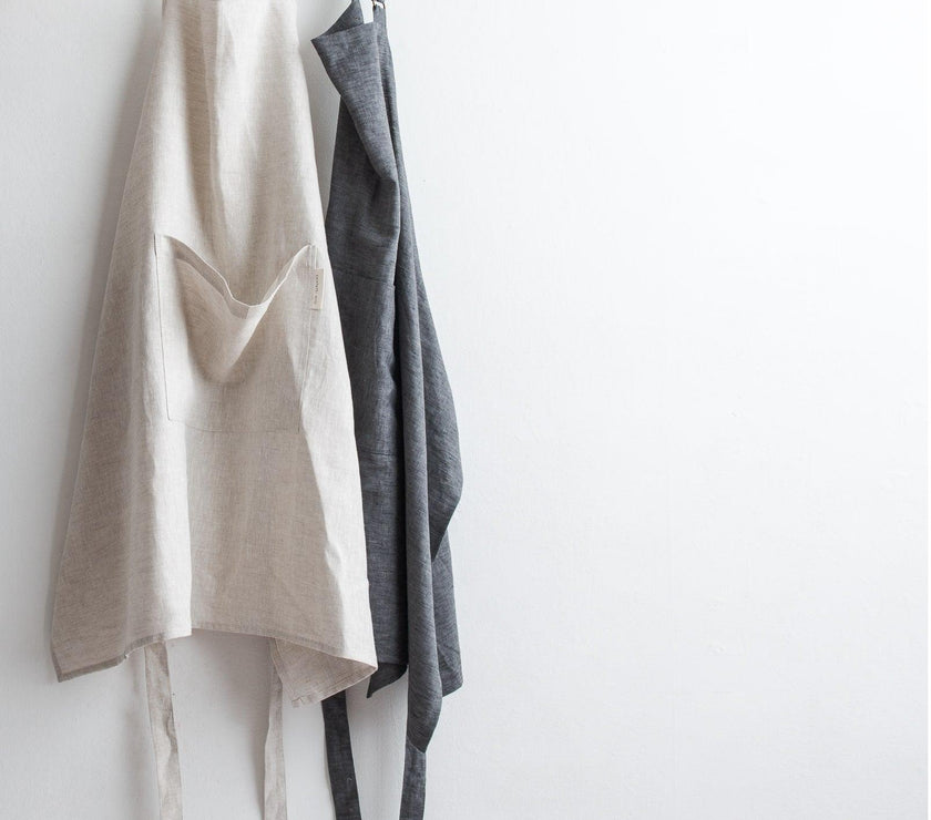Adjustable Linen Apron - Oatmeal