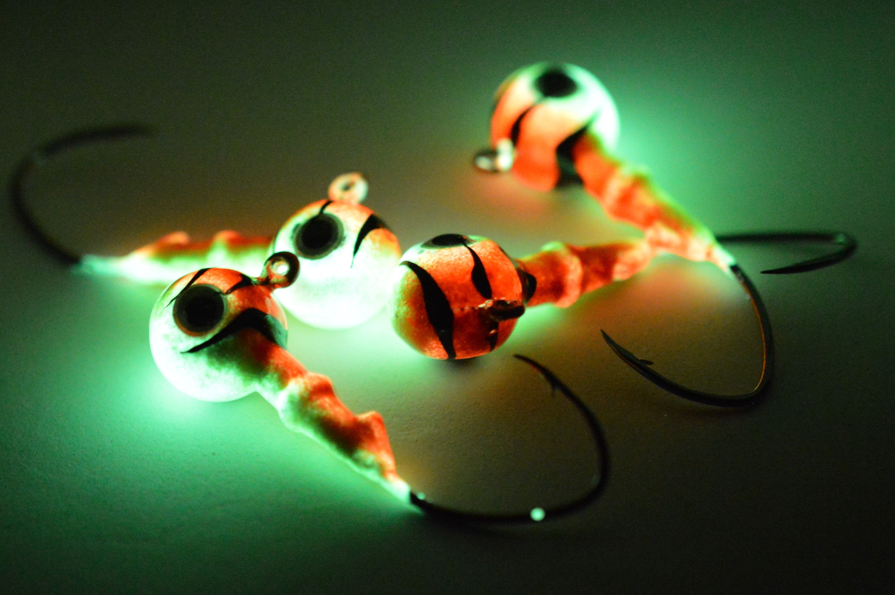 🍁Big Sky Mean Machine 1/4oz Glow Jig Heads 4/pack Stony Tackle Shack Fishing Hooks art-noise.myshopify.com big-sky-mean-machine-1-4oz-glow-jig-heads-4-pack-2