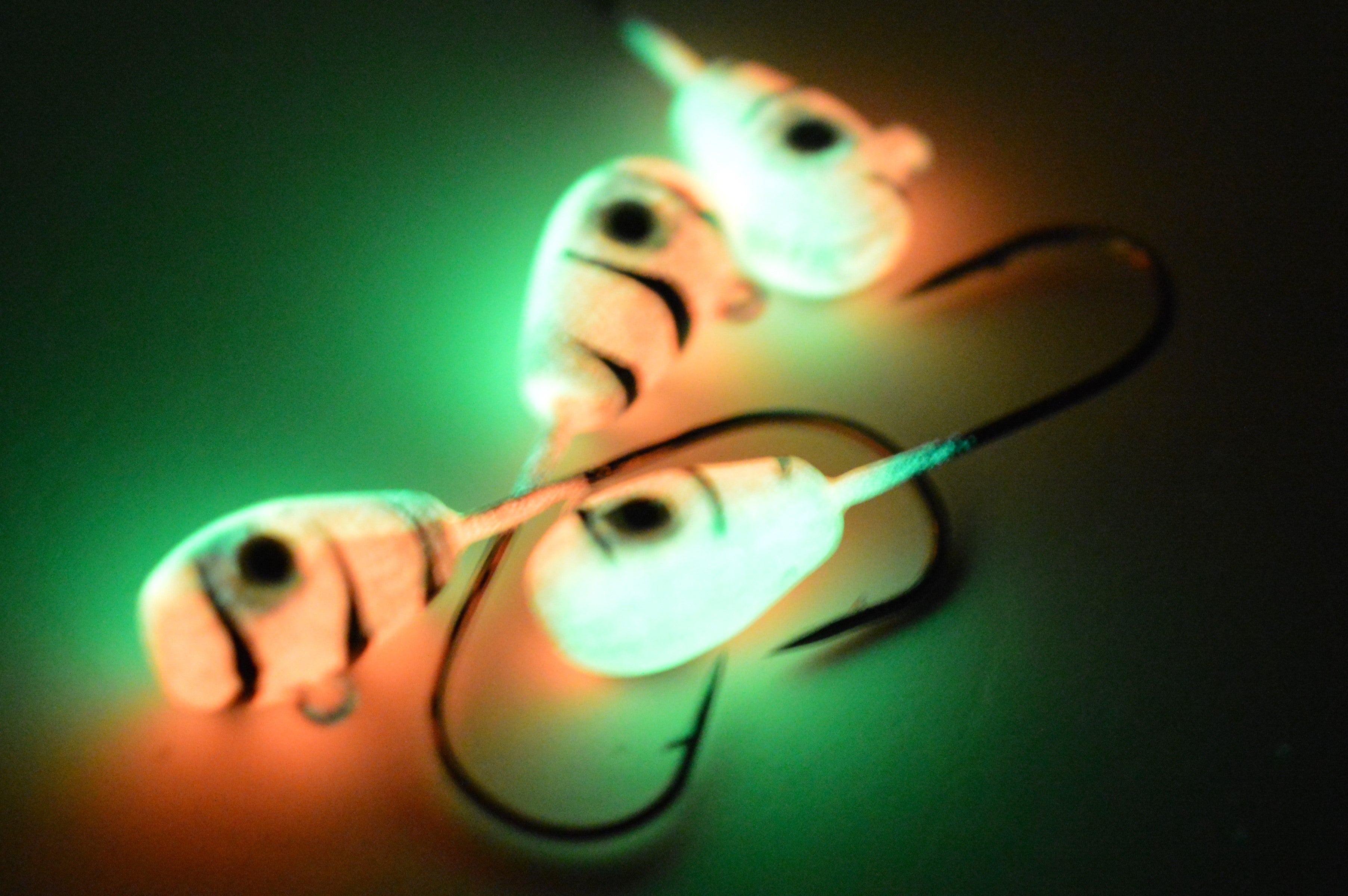 🍁Big Sky Deluxe KnockOut 1/4oz Glow Jigs 4/pack Stony Tackle Shack Fishing Hooks art-noise.myshopify.com big-sky-deluxe-knockout-1-4oz-glow-jigs-4-pack-2