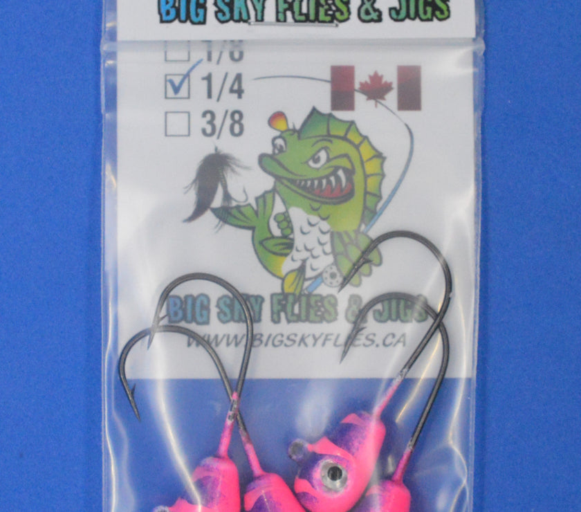 🍁Big Sky Deluxe KnockOut 1/4oz Glow Jigs 4/pack