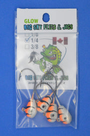🍁Big Sky Deluxe KnockOut 1/4oz Glow Jigs 4/pack