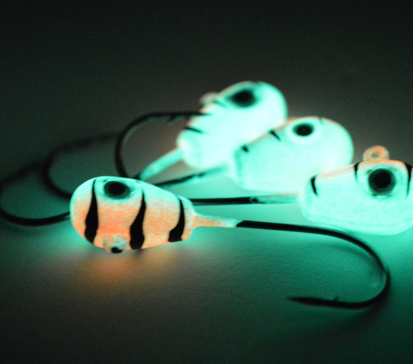🍁Big Sky Deluxe KnockOut 1/4oz Glow Jigs 4/pack