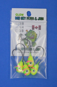 🍁Big Sky Deluxe KnockOut 1/4oz Glow Jigs 4/pack