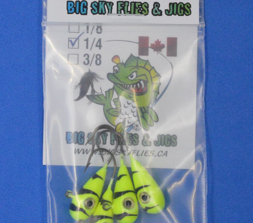 🍁Big Sky Kaleidoscope 1/4oz Glow Jigs 4/pack