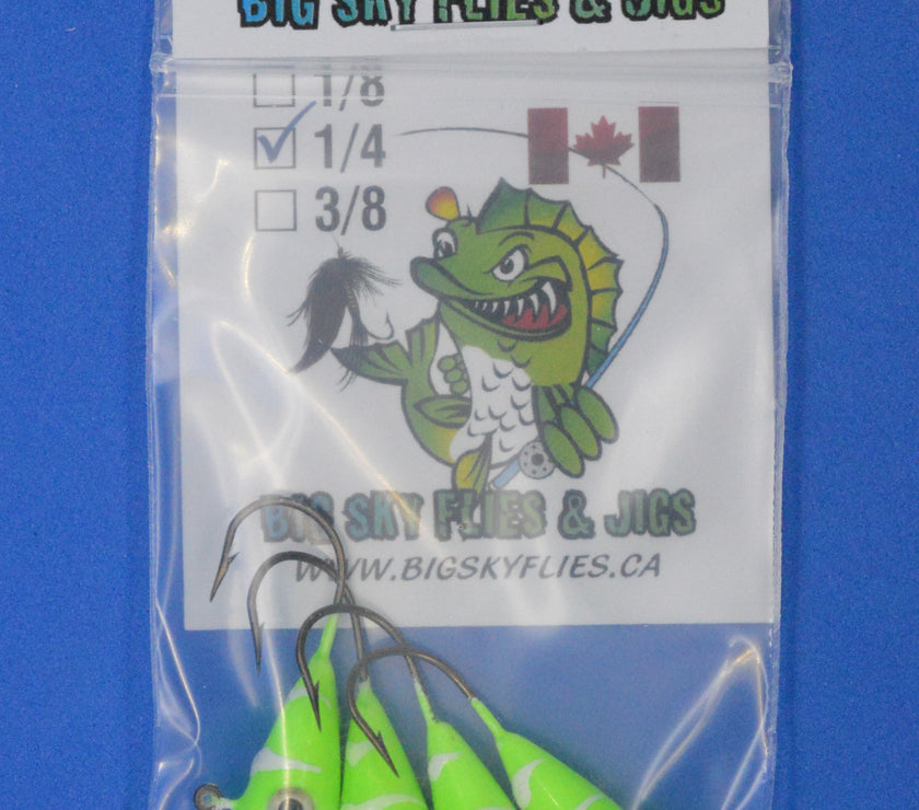 🍁Big Sky Kaleidoscope 1/4oz Glow Jigs 4/pack