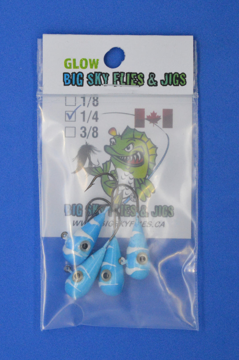 🍁Big Sky Kaleidoscope 1/4oz Glow Jigs 4/pack