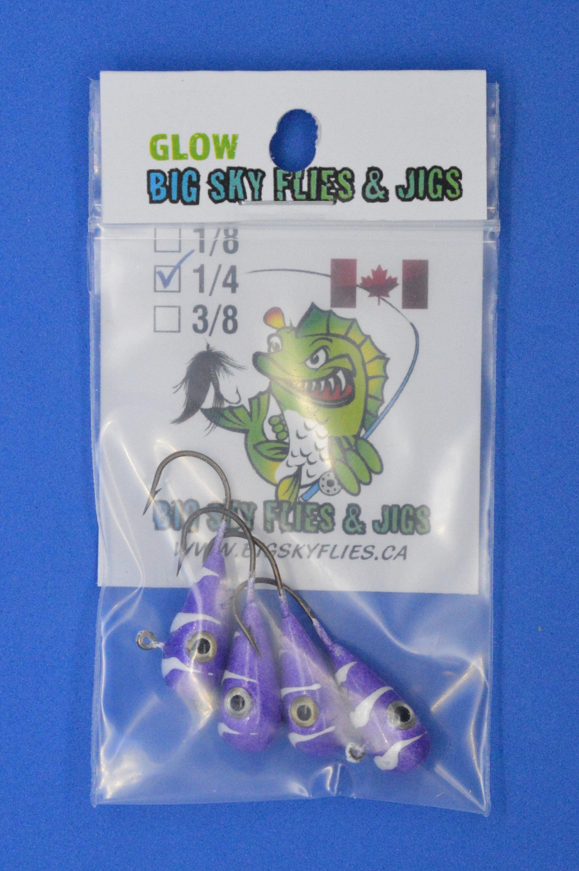 🍁Big Sky Kaleidoscope 1/4oz Glow Jigs 4/pack Stony Tackle Shack Fishing Hooks art-noise.myshopify.com big-sky-kaleidoscope-1-4oz-glow-jigs-4-pack-2