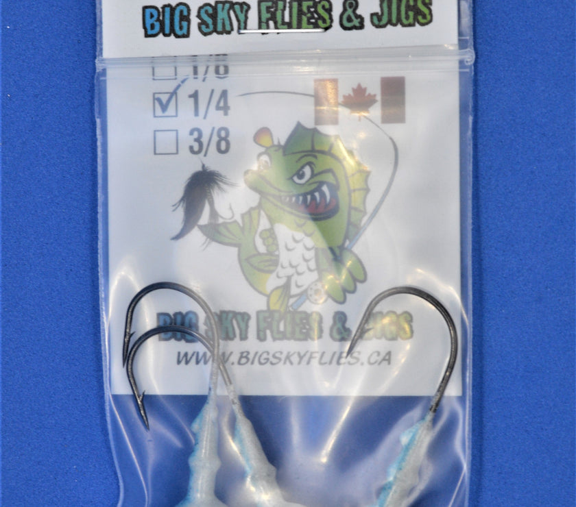 🍁Big Sky Snake Eye 1/4oz Glow Jigs 3/pack