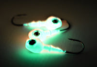 🍁Big Sky Snake Eye 1/4oz Glow Jigs 3/pack