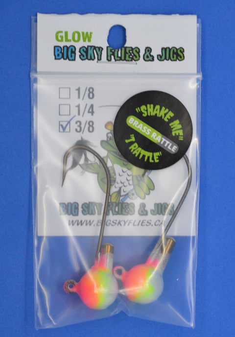 🍁Big Sky Rock & Roll Rattle Jigs Glow 3/8oz 2/pack