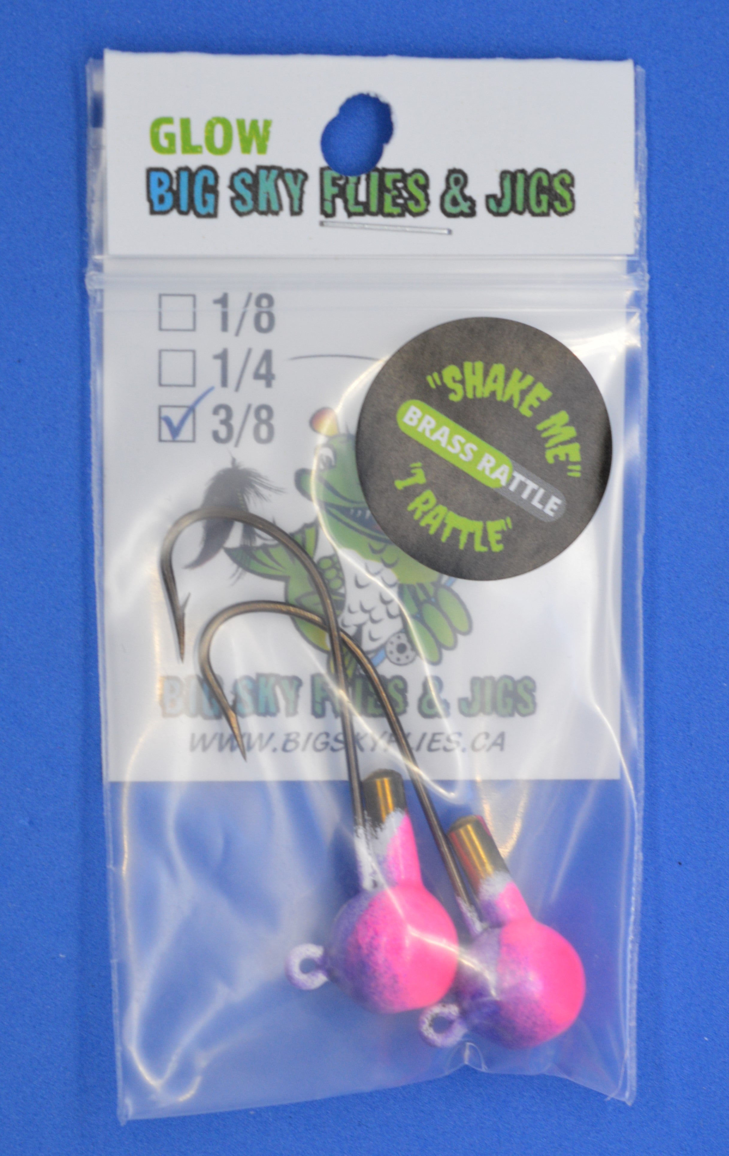🍁Big Sky Rock & Roll Rattle Jigs Glow 3/8oz 2/pack Stony Tackle Shack Fishing Hooks art-noise.myshopify.com big-sky-rock-roll-rattle-jigs-glow-3-8oz-2-pack-1