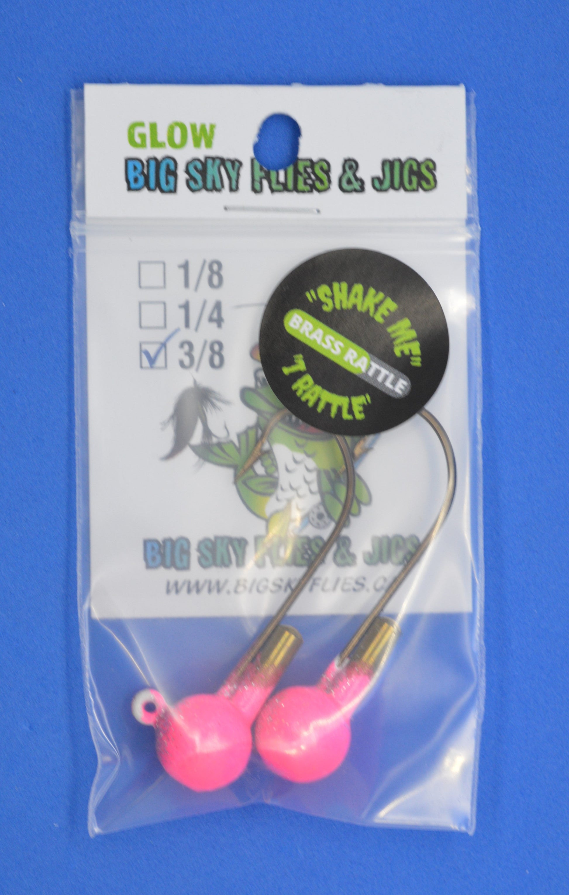 🍁Big Sky Rock & Roll Rattle Jigs Glow 3/8oz 2/pack Stony Tackle Shack Fishing Hooks art-noise.myshopify.com big-sky-rock-roll-rattle-jigs-glow-3-8oz-2-pack-1