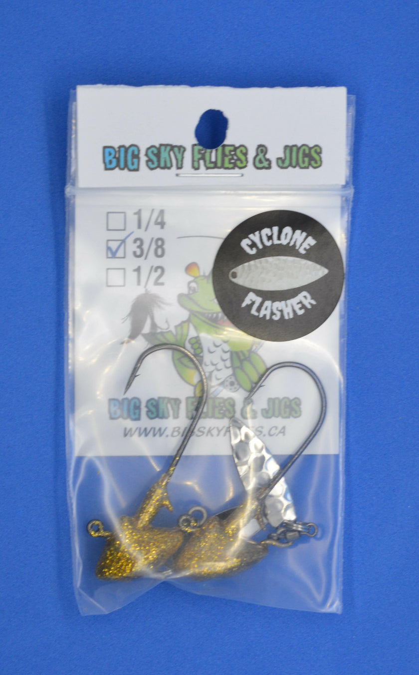🍁Big Sky Cyclone Flasher Jigs 3/8oz 2/pack (Non-Glowing)