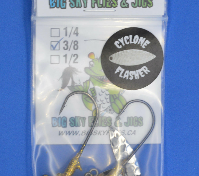 🍁Big Sky Cyclone Flasher Jigs 3/8oz 2/pack (Non-Glowing)
