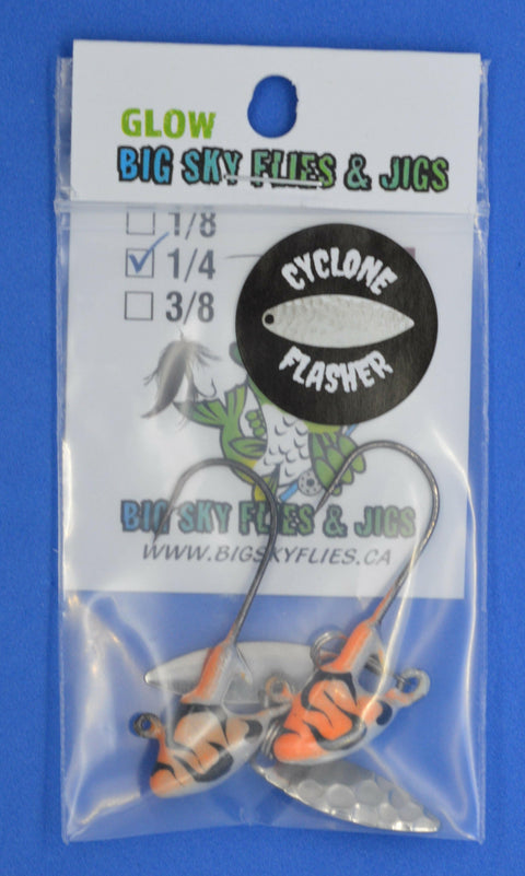 🍁Big Sky Deluxe Cyclone Glow Jigs 1/4oz 2/pack