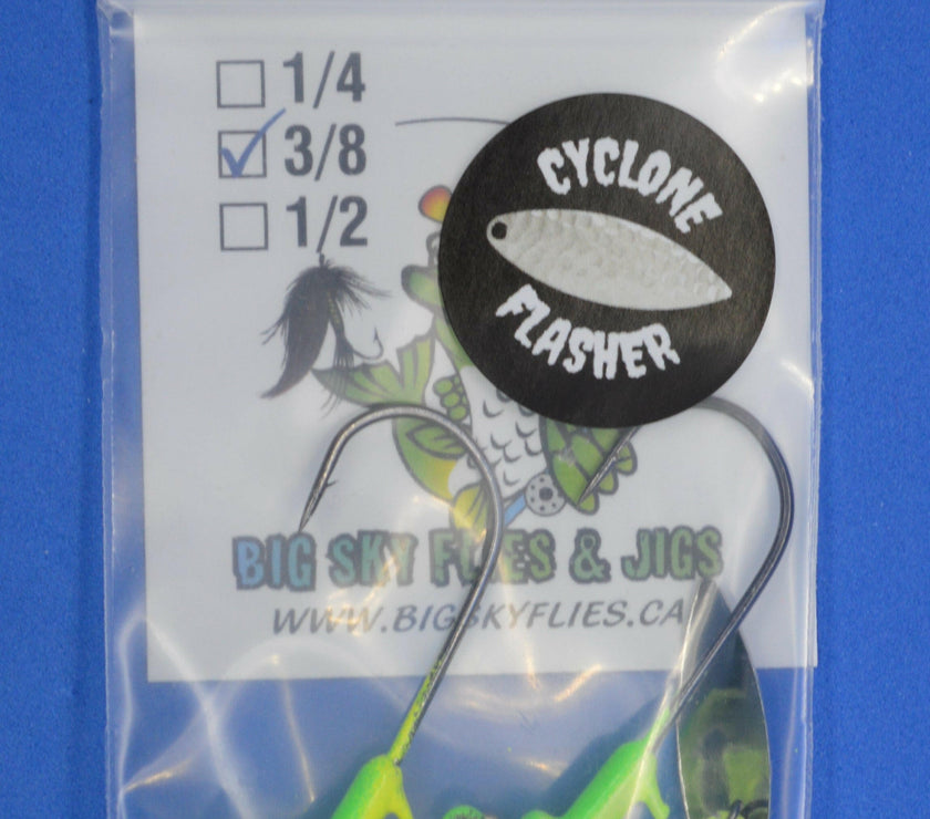 🍁Big Sky Cyclone Flasher Jigs 3/8oz 2/pack (Non-Glowing)