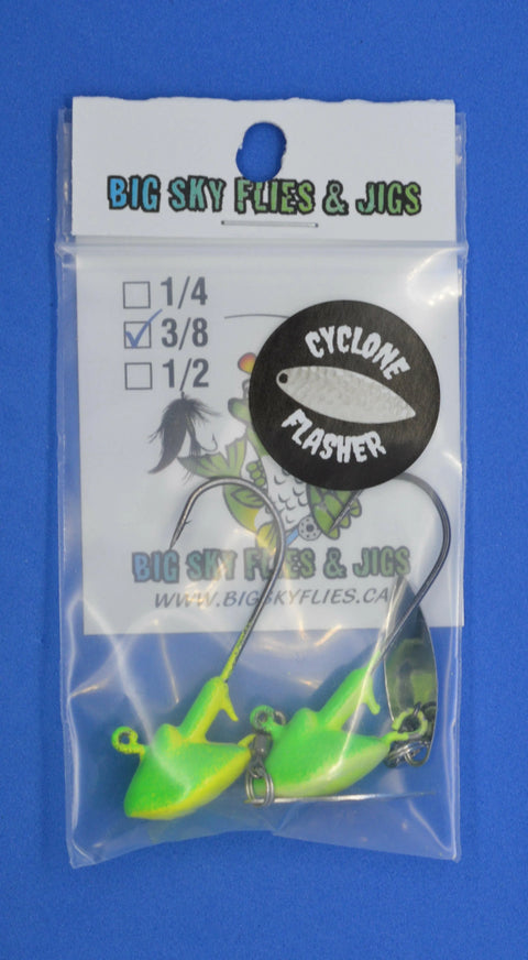  🍁Big Sky Cyclone Flasher Jigs 3/8oz 2/pack (Non-Glowing) Stony Tackle Shack Fishing Hooks art-noise.myshopify.com big-sky-cyclone-flasher-jigs-3-8oz-2-pack-non-glowing-1