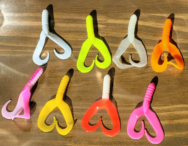 🍁Double Tail 3" Jig Body, Assorted Colors