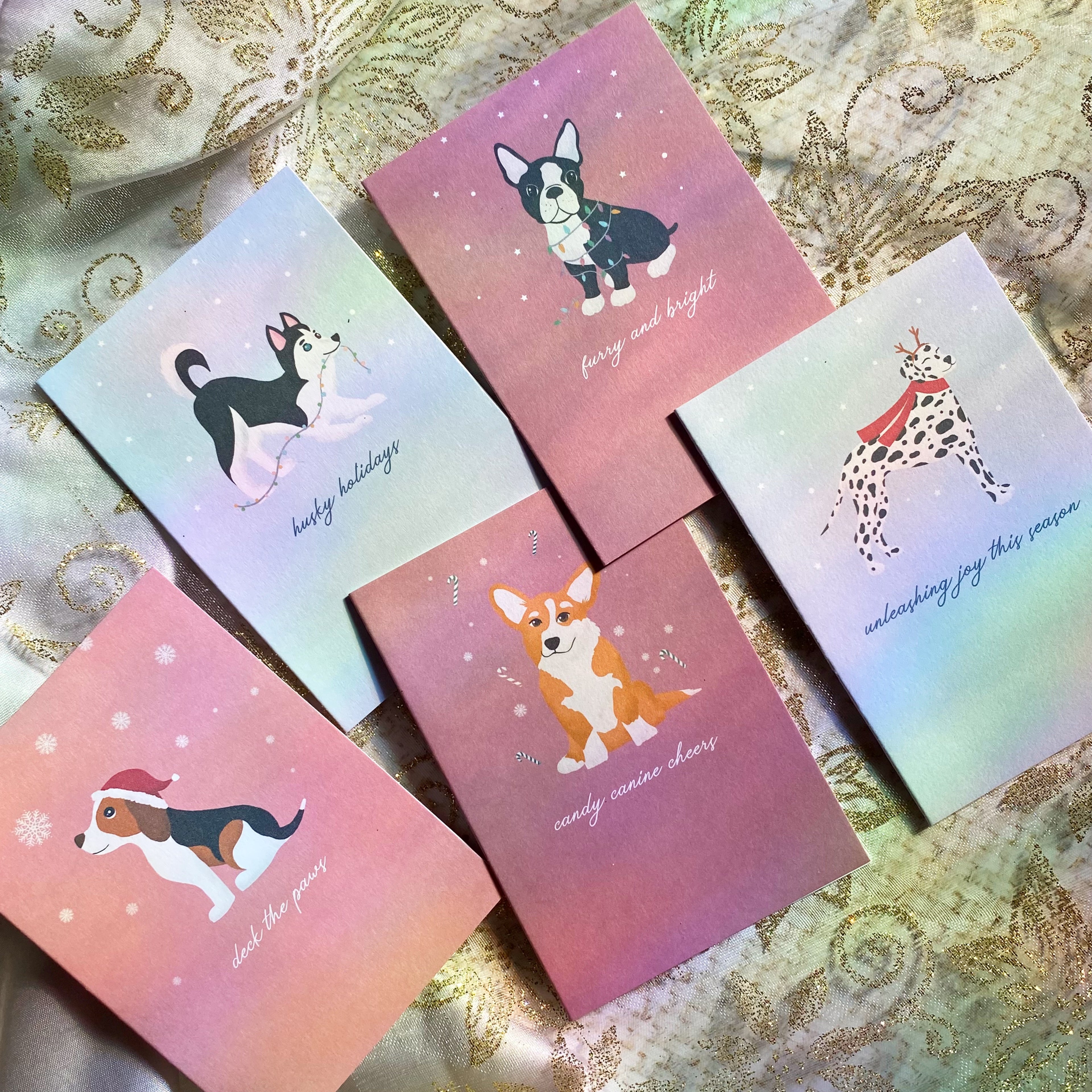 Deck the Paws Dog | Beagle | Mini Greeting Card