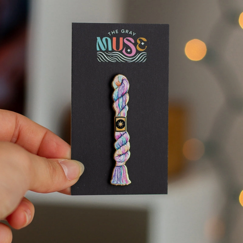 The Gray Muse Embroidery Floss Enamel Pin (Pastels) - Art Noise