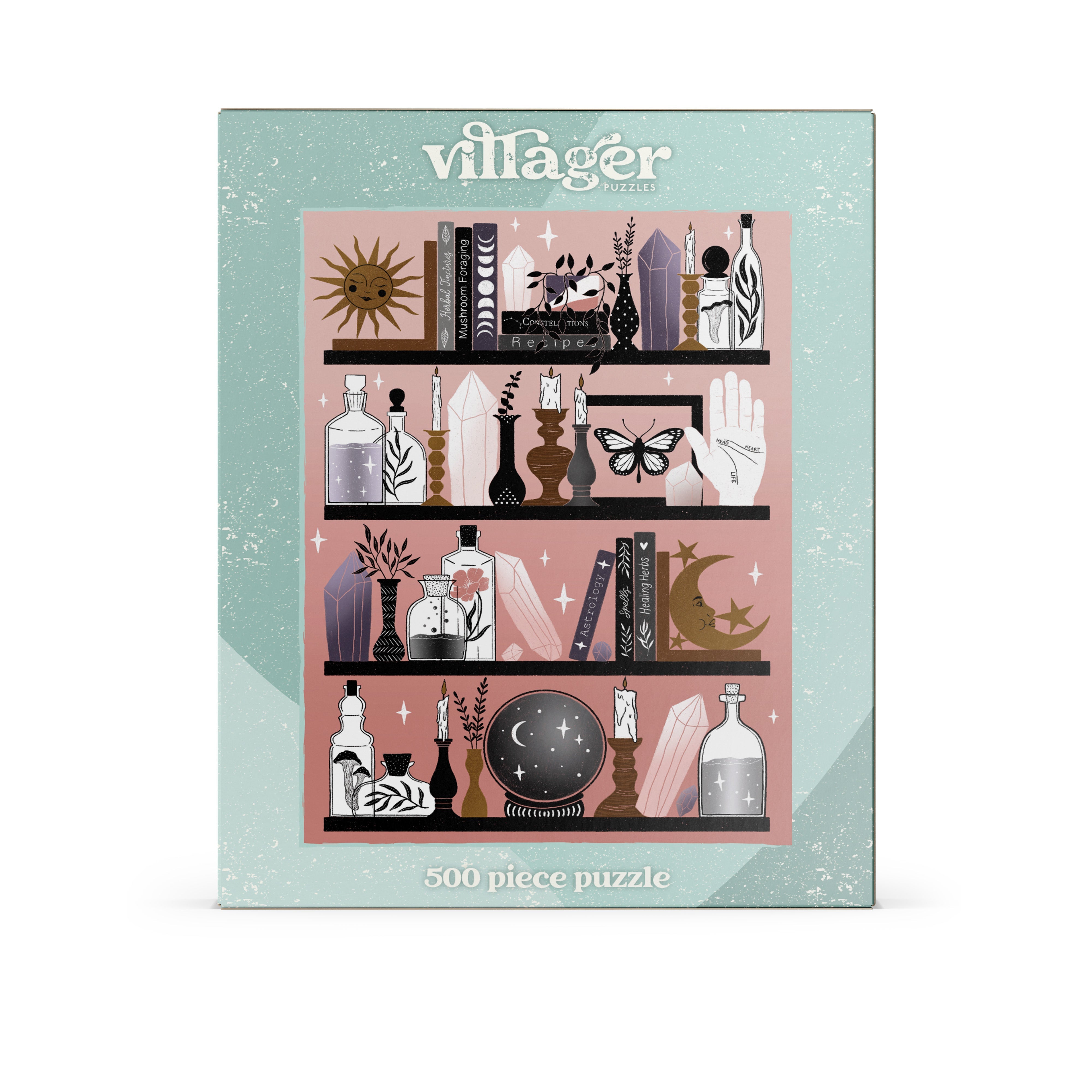 Mystic Bookshelf | 500-Piece Puzzle for Adults | Designed in Canada by Artist Kourtni Gunn