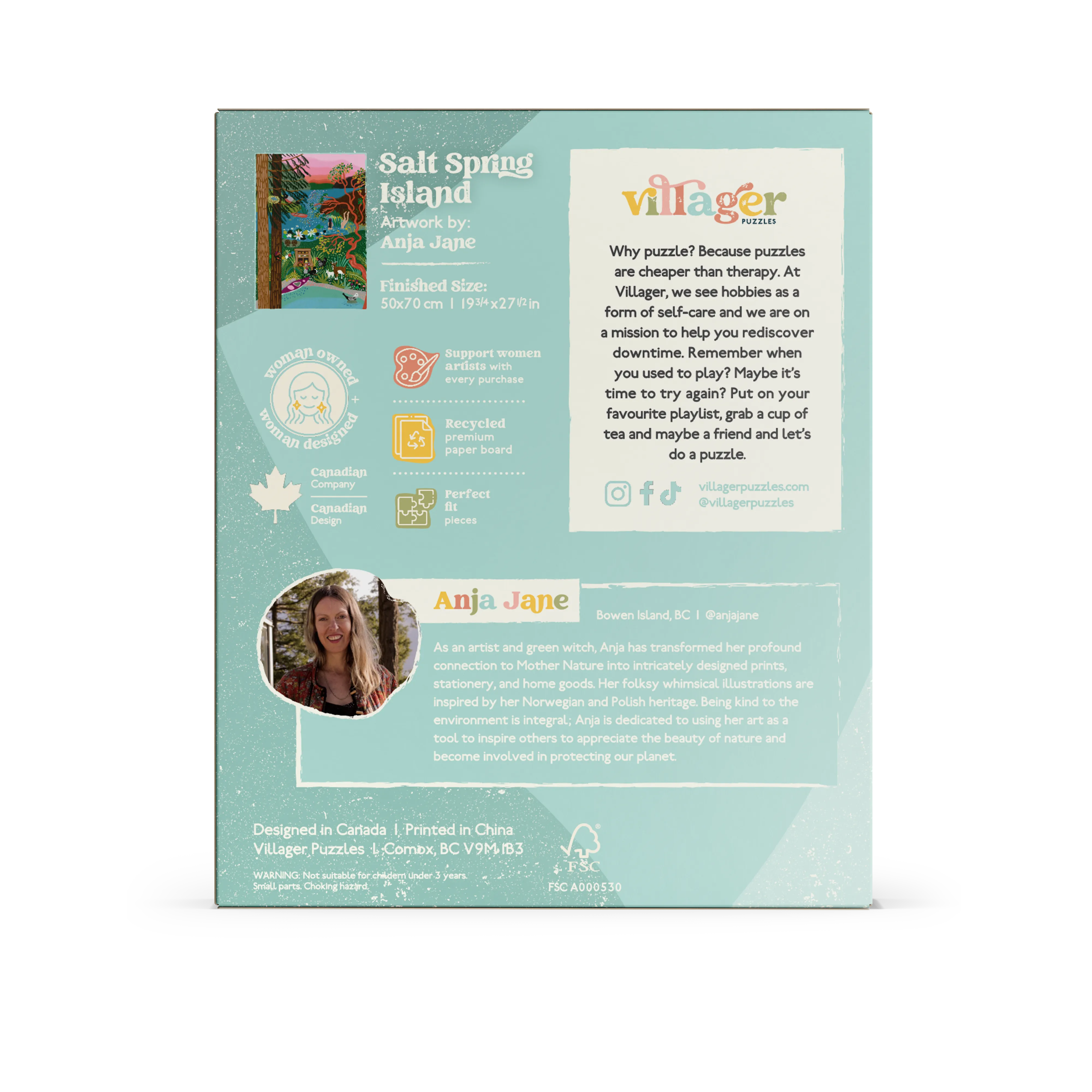  Salt Spring Island Swim | 1000-Piece Puzzle for Adults | Designed in Canada by Anja Jane Villager Puzzles Puzzle art-noise.myshopify.com salt-spring-island-swim-1000-piece-puzzle-for-adults-designed-in-canada-by-anja-jane