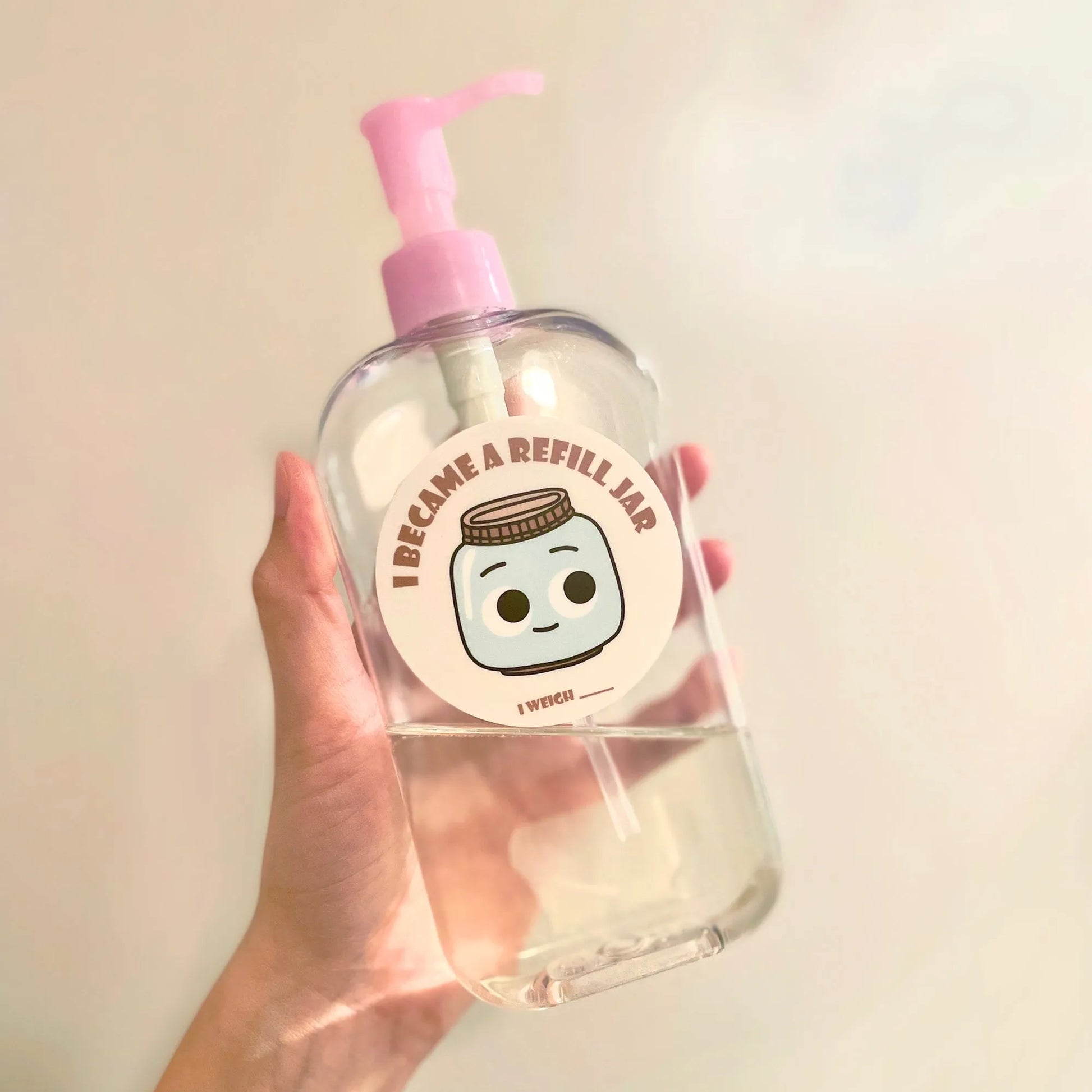  "I Became a Refill Jar" Sticker Eco Beige Decorative Stickers art-noise.myshopify.com i-became-a-refill-jar-sticker