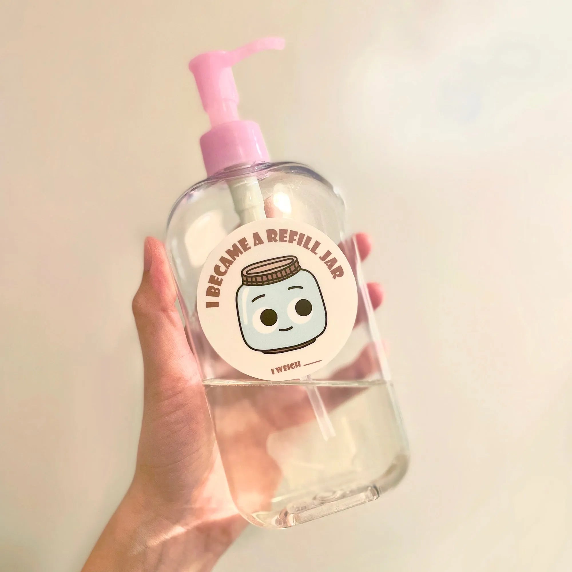  "I Became a Refill Jar" Sticker Eco Beige Decorative Stickers art-noise.myshopify.com i-became-a-refill-jar-sticker