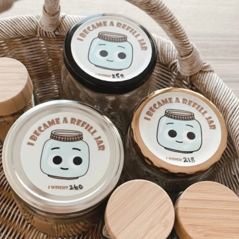  "I Became a Refill Jar" Sticker Eco Beige Decorative Stickers art-noise.myshopify.com i-became-a-refill-jar-sticker