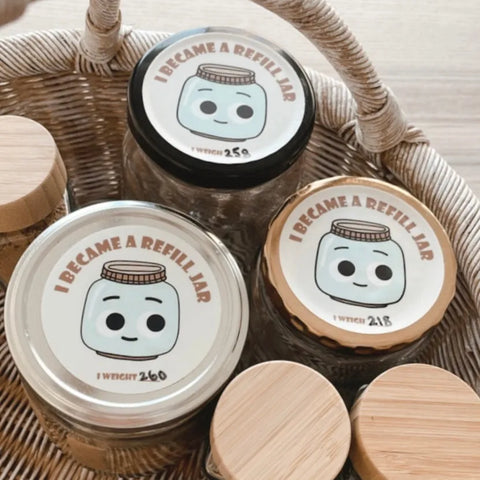  "I Became a Refill Jar" Sticker Eco Beige Decorative Stickers art-noise.myshopify.com i-became-a-refill-jar-sticker