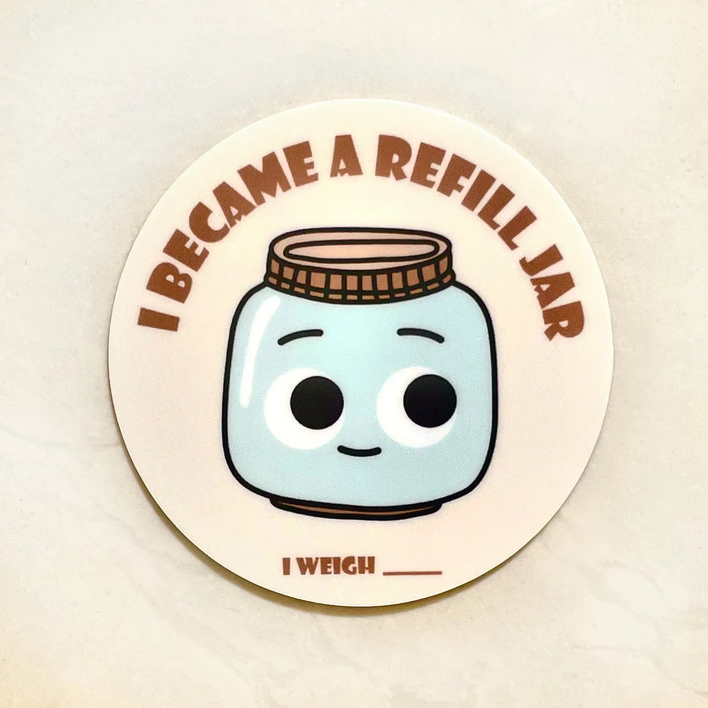  "I Became a Refill Jar" Sticker Eco Beige Decorative Stickers art-noise.myshopify.com i-became-a-refill-jar-sticker
