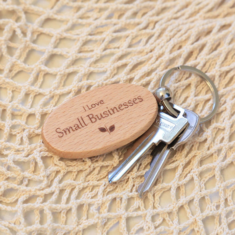 "I Love Small Businesses" Keychain