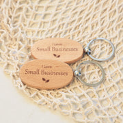 "I Love Small Businesses" Keychain Eco Beige Keychains art-noise.myshopify.com i-love-small-businesses-keychain