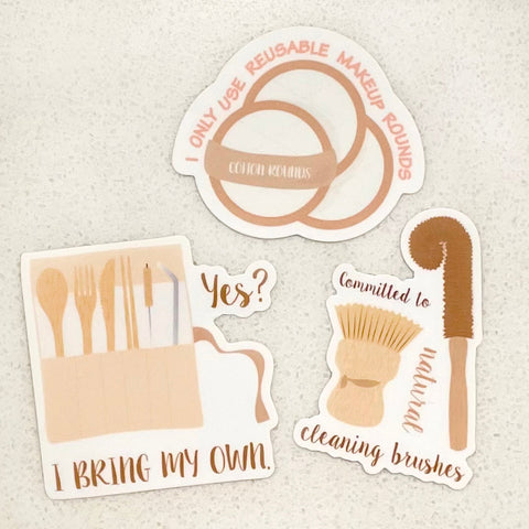 "Committed to Natural Cleaning Brushes" Sticker