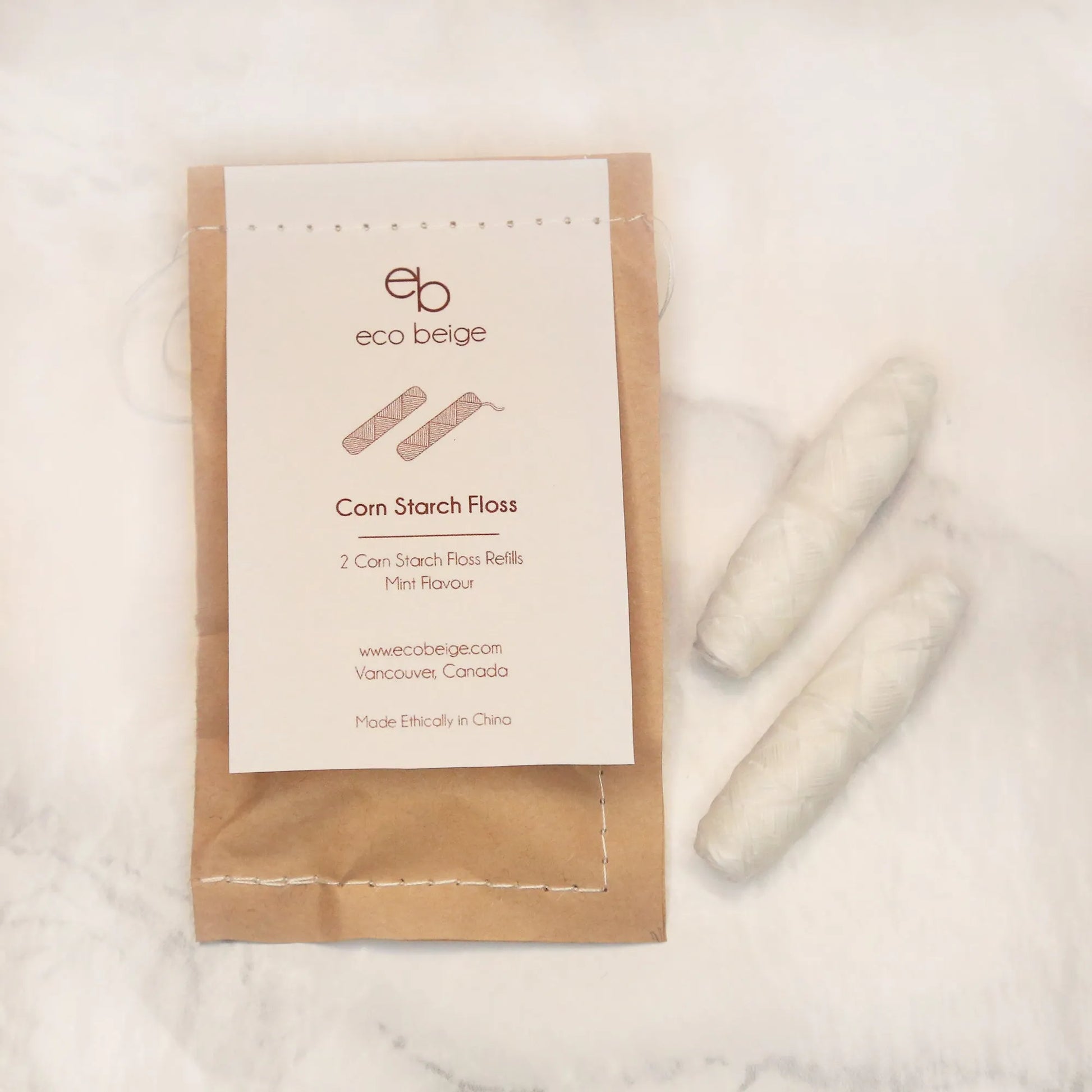  Corn Starch Floss Refill (Mint) Eco Beige Dental Floss art-noise.myshopify.com corn-starch-floss-refill-mint