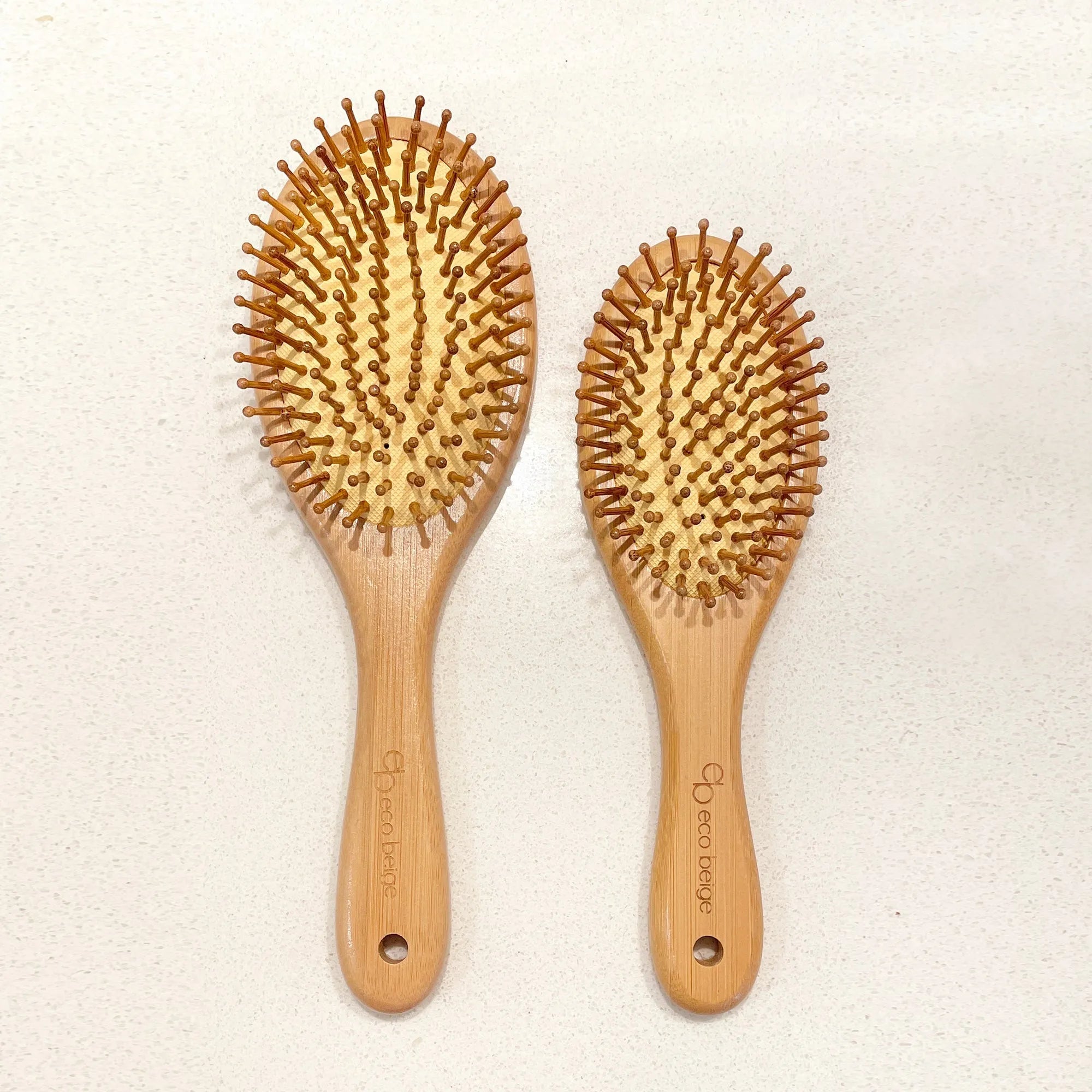  Cushioned Bamboo Hair Brush- Oval Mini Eco Beige Hair Brush art-noise.myshopify.com cushioned-bamboo-hair-brush-oval-mini