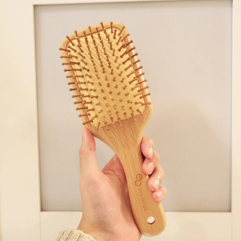  Cushioned Bamboo Hair Brush- Rectangle Eco Beige Hair Brush art-noise.myshopify.com cushioned-bamboo-hair-brush-rectangle