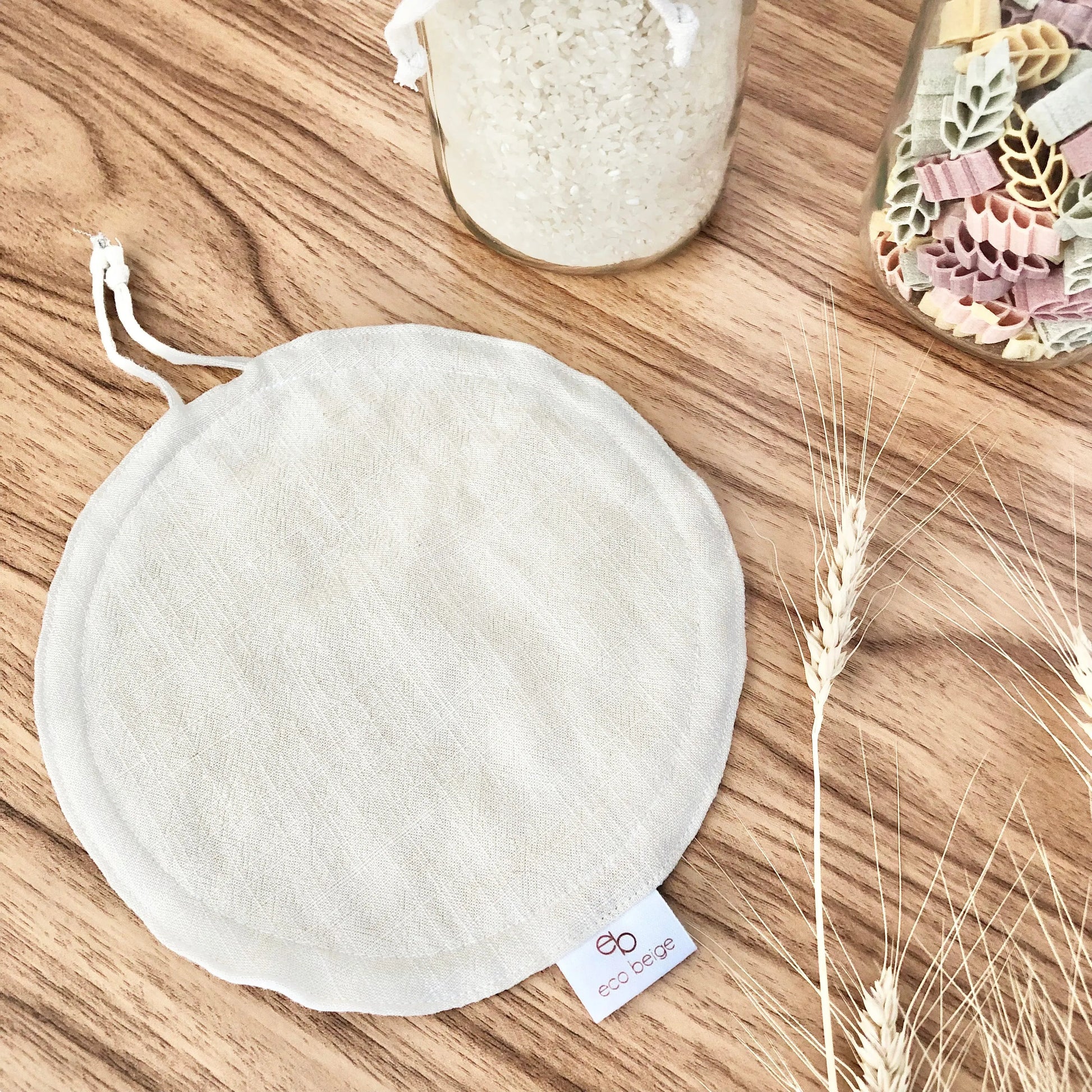  Linen Jar and Bowl Cover Eco Beige Kitchen Accessories art-noise.myshopify.com linen-jar-and-bowl-cover