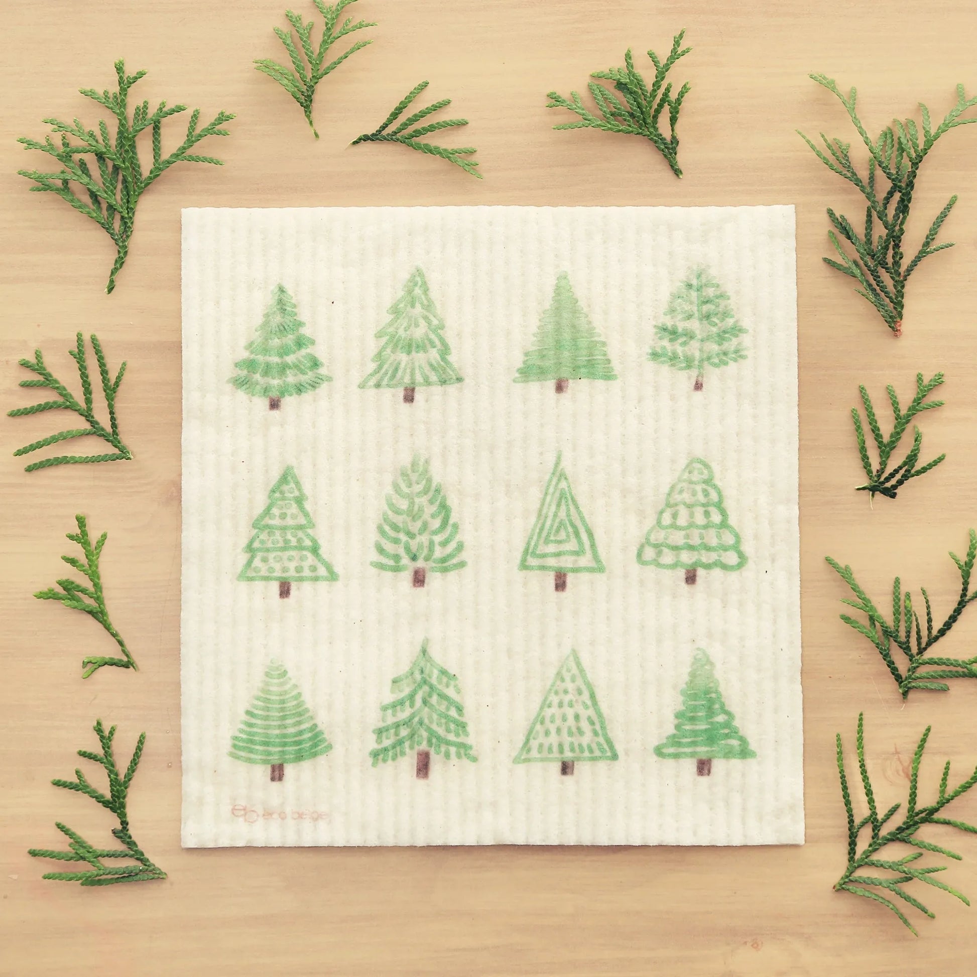  Christmas Tree Sponge Cloth Eco Beige Kitchen Cleaning art-noise.myshopify.com christmas-tree-sponge-cloth