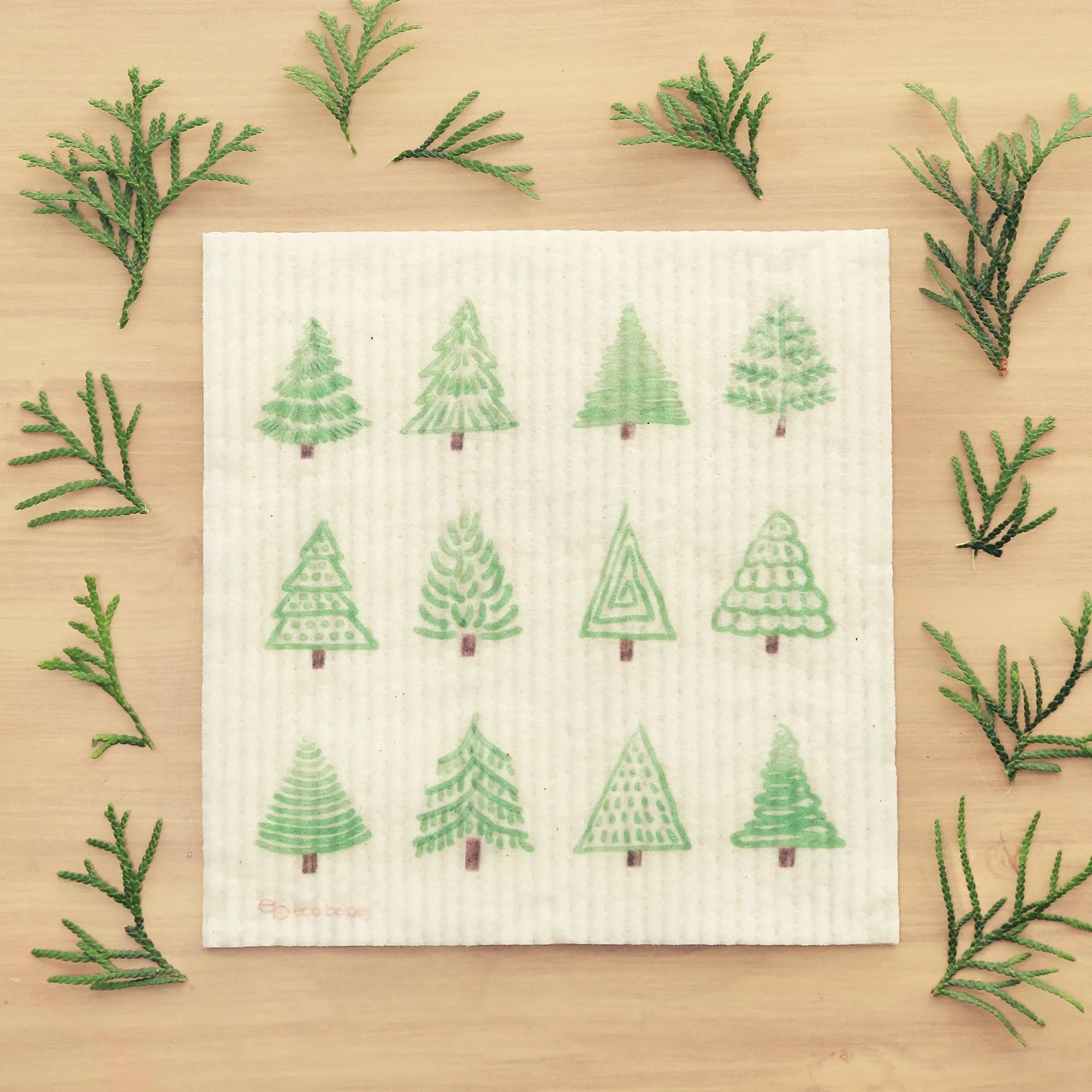  Christmas Tree Sponge Cloth Eco Beige Kitchen Cleaning art-noise.myshopify.com christmas-tree-sponge-cloth