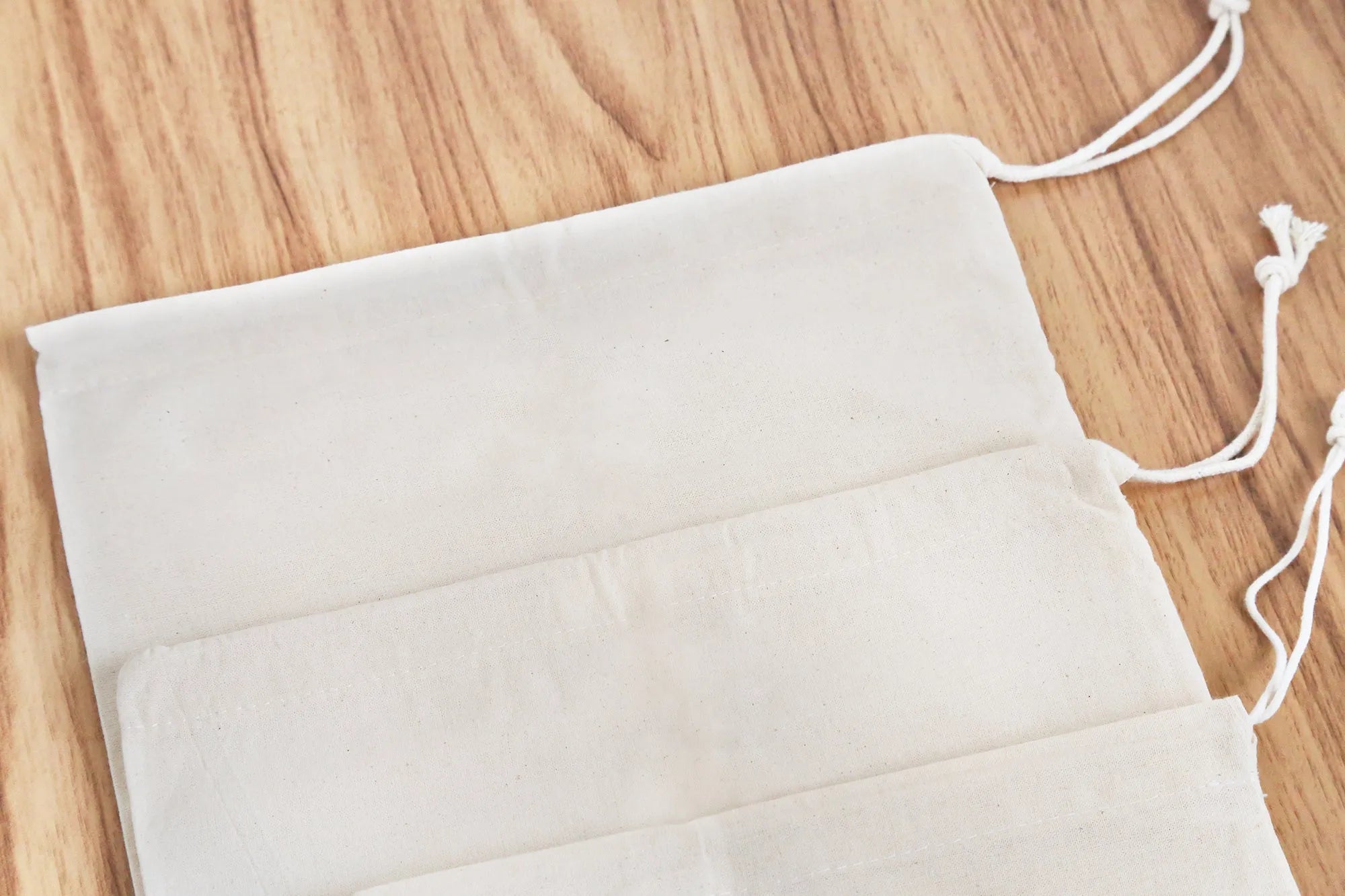  Cotton Bulk Food Bags (Set of 3) Eco Beige Reusable Bags art-noise.myshopify.com cotton-bulk-food-bags-set-of-3