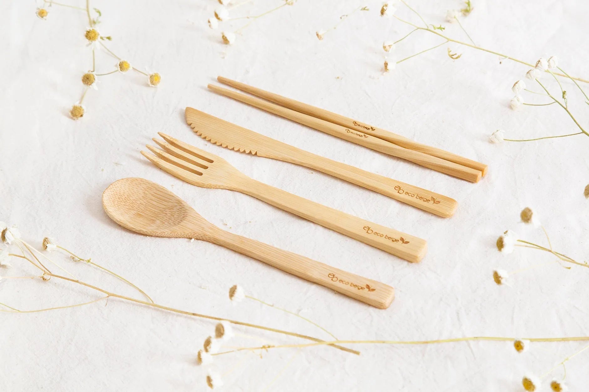  Natural Bamboo Fork Eco Beige Utensils art-noise.myshopify.com natural-bamboo-fork