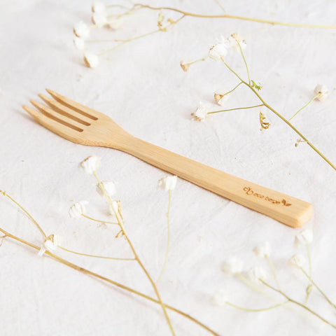  Natural Bamboo Fork Eco Beige Utensils art-noise.myshopify.com natural-bamboo-fork