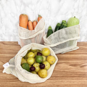  Cotton Produce Bags (Set of 3) Eco Beige Reusable Bags art-noise.myshopify.com cotton-produce-bags-set-of-3
