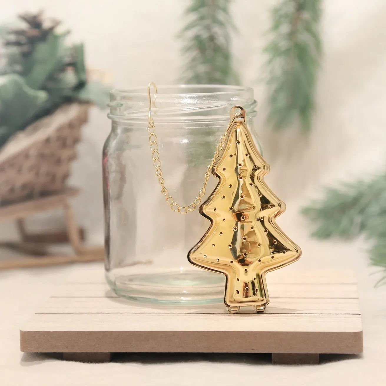  Gold Christmas Tree Tea Infuser Eco Beige Tea Infuser art-noise.myshopify.com gold-christmas-tree-tea-infuser
