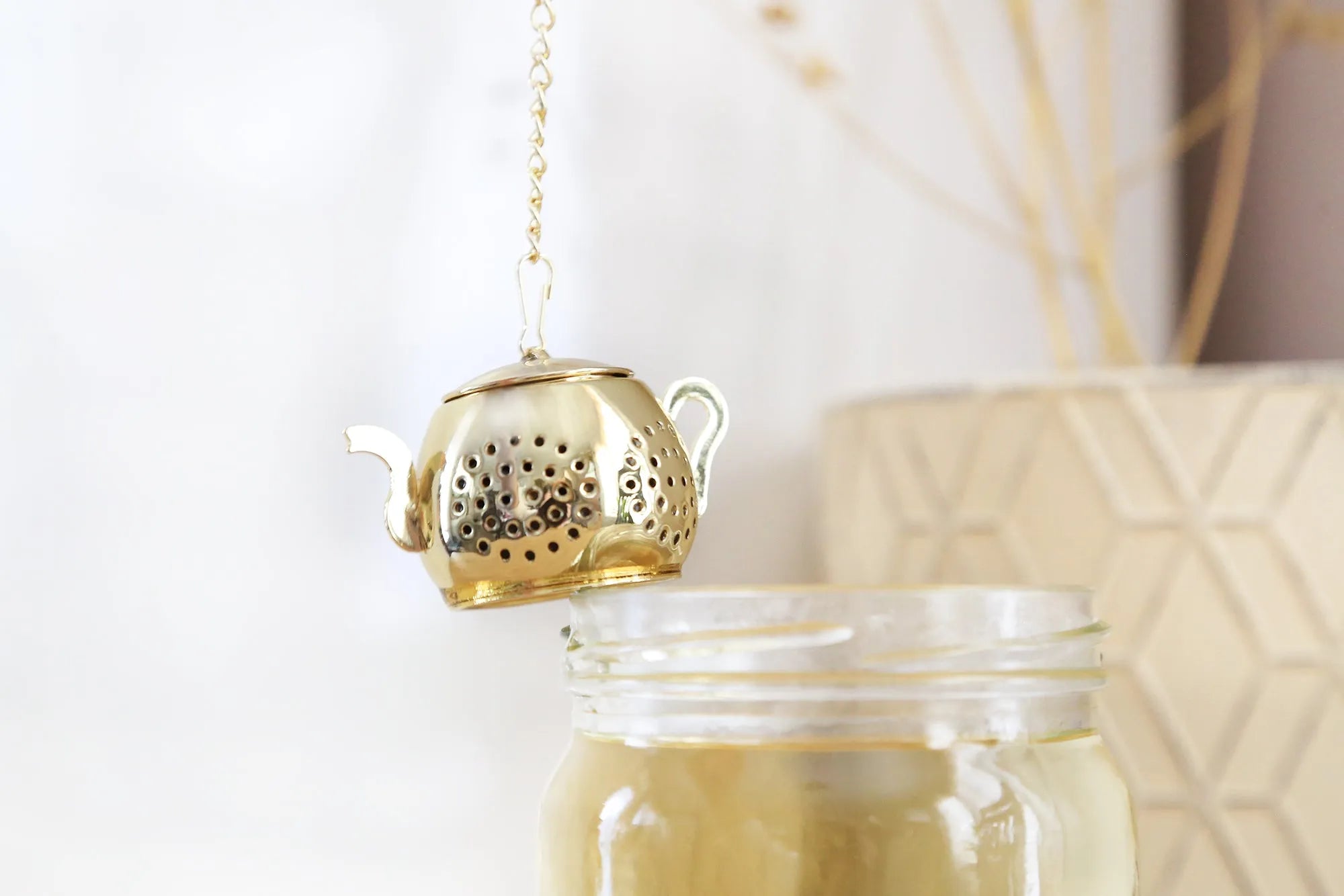  Gold Teapot Tea Infuser Eco Beige Tea Infuser art-noise.myshopify.com gold-teapot-tea-infuser