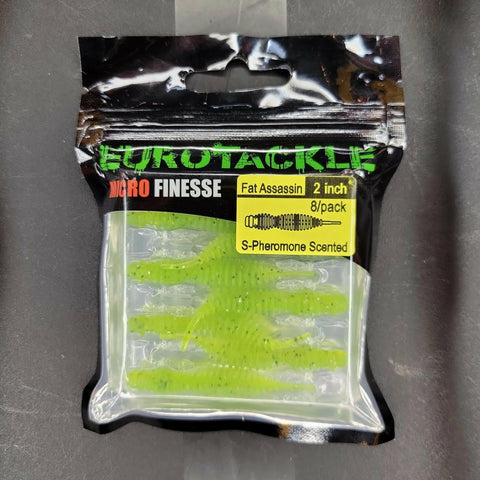 EuroTackle Fat Assasin Bait Chartreuse 8/pk