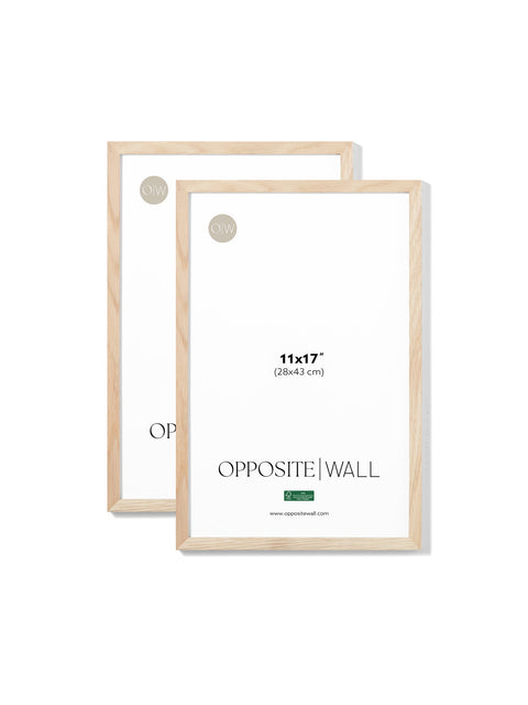 Solid Oak Frame (2 Pack), 11x17 in | 28x43 cm Opposite Wall Frame art-noise.myshopify.com solid-oak-frame-2-pack-11x17-in-28x43-cm