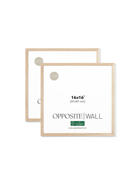 Solid Oak Frame (2 Pack), 16x16 in | 41x41 cm Opposite Wall Frame art-noise.myshopify.com solid-oak-frame-2-pack-16x16-in-41x41-cm
